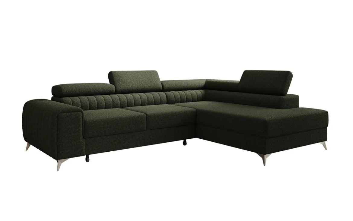 Designer Ecksofa Aurea mit Schlaf- und Klappfunktion in Bouclé