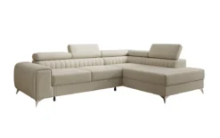 Designer Ecksofa Aurea mit Schlaf- und Klappfunktion in Samt