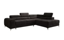 Designer Ecksofa Aurea mit Schlaf- und Klappfunktion in Samt