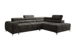 Designer Ecksofa Aurea mit Schlaf- und Klappfunktion in Samt