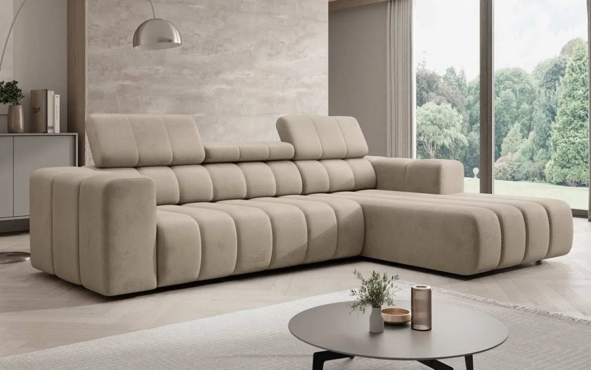 Designer Ecksofa Aurora Mini mit verstellbaren Kopfstützen