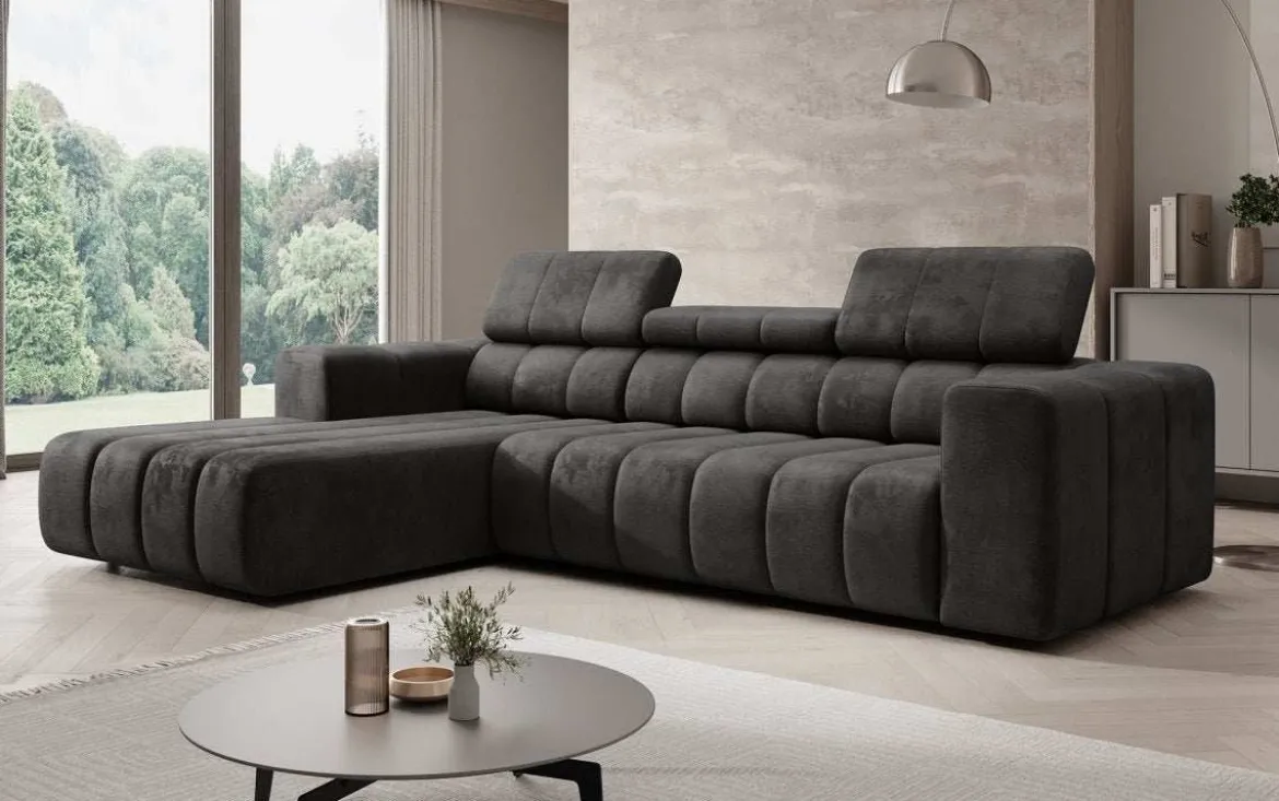 Designer Ecksofa Aurora Mini mit verstellbaren Kopfstützen