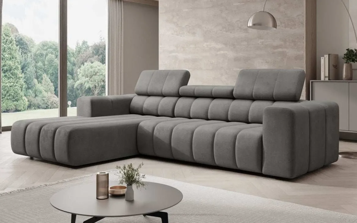 Designer Ecksofa Aurora Mini mit verstellbaren Kopfstützen