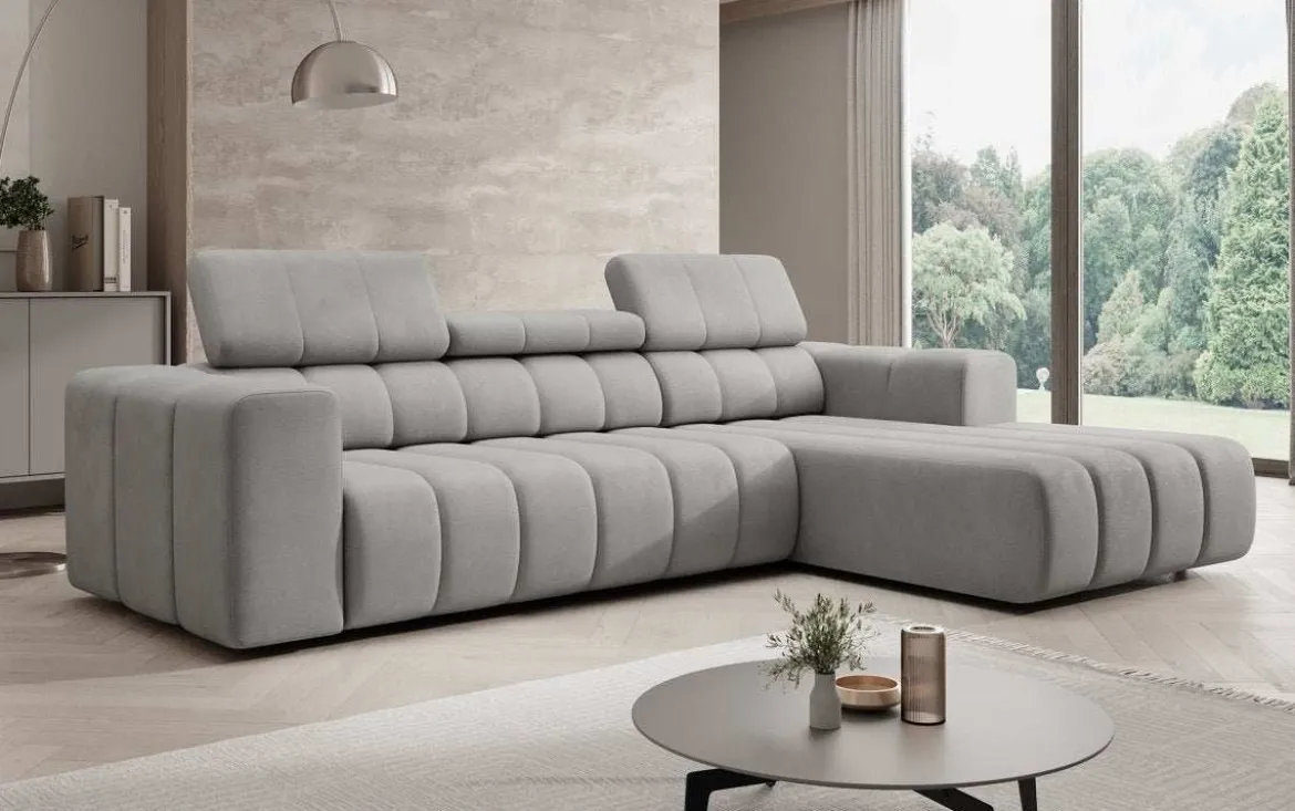 Designer Ecksofa Aurora Mini mit verstellbaren Kopfstützen