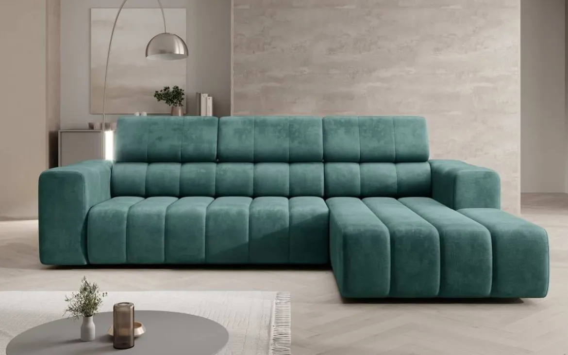 Designer Ecksofa Aurora Mini mit verstellbaren Kopfstützen