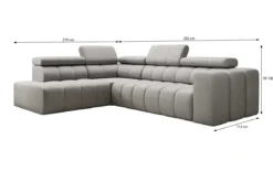 Designer Ecksofa Aurora mit elektrischer Schlaffunktion