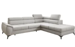 Designer Ecksofa Aveline mit Schlaffunktion und Stauraum in Echtleder