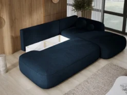 Designer Ecksofa Babu Bouclé mit Schlaf- und Klappfunktion