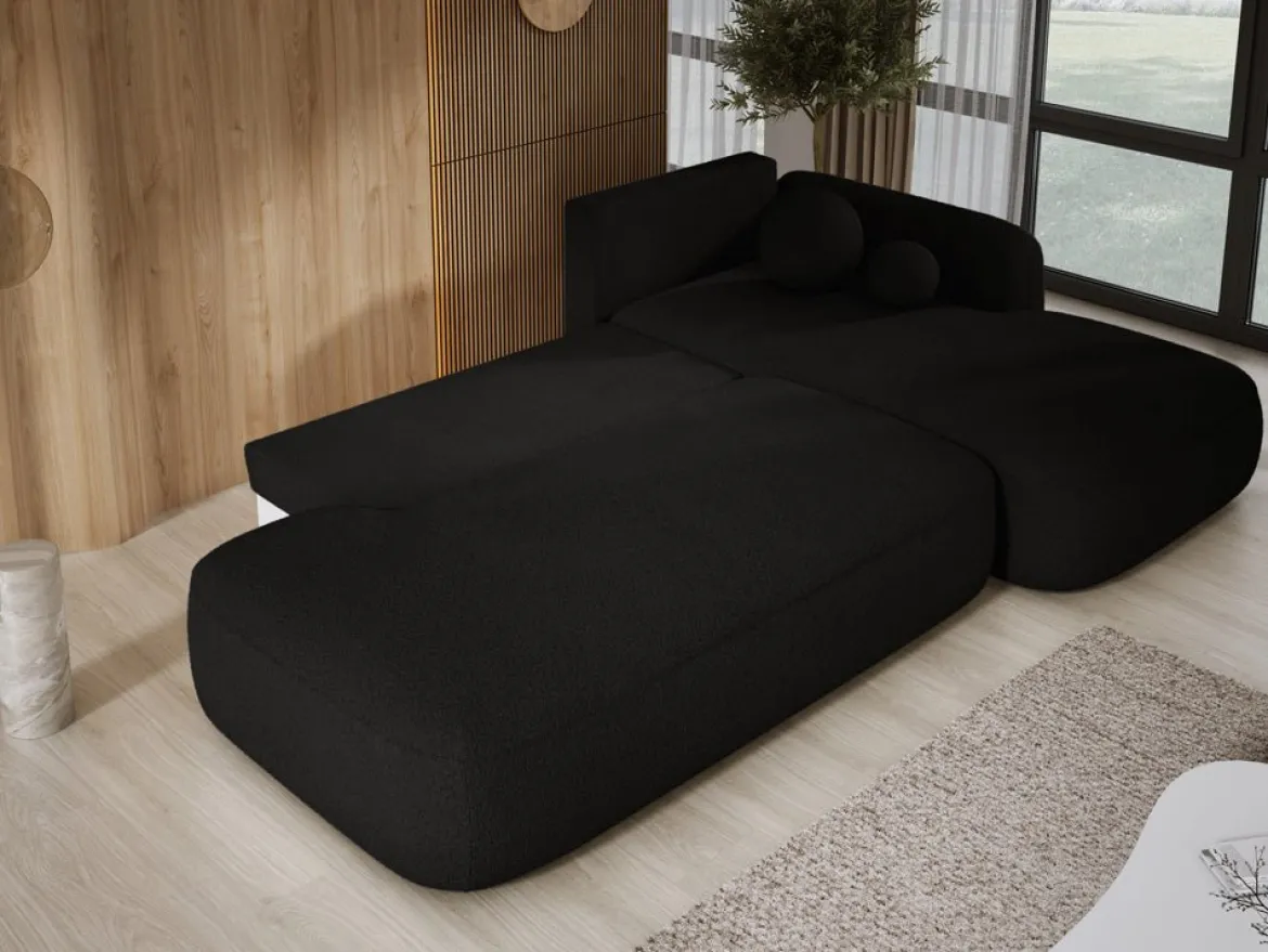 Designer Ecksofa Babu Bouclé mit Schlaf- und Klappfunktion