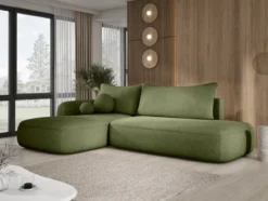 Designer Ecksofa Babu Bouclé mit Schlaf- und Klappfunktion