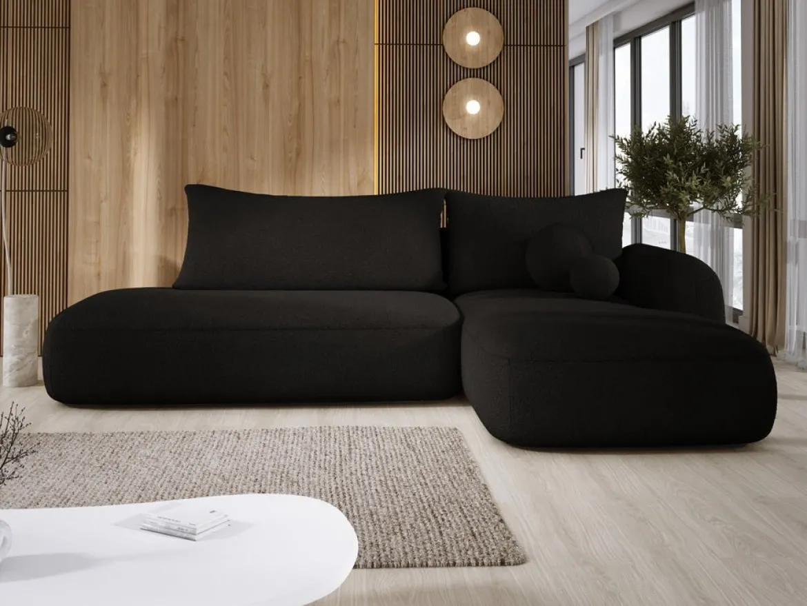 Designer Ecksofa Babu Bouclé mit Schlaf- und Klappfunktion