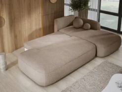 Designer Ecksofa Babu Bouclé mit Schlaf- und Klappfunktion