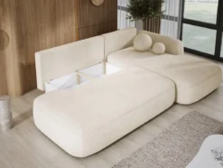 Designer Ecksofa Babu Bouclé mit Schlaf- und Klappfunktion
