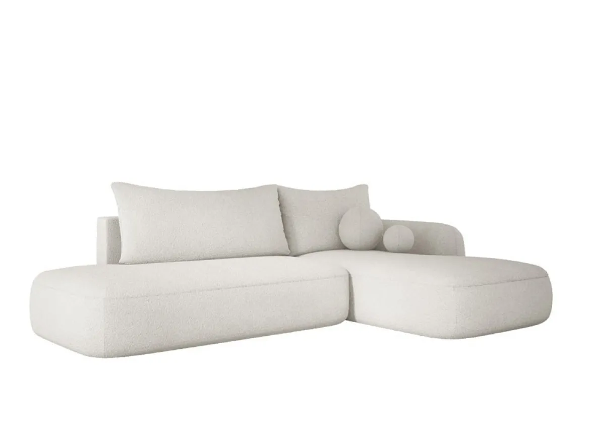 Designer Ecksofa Babu Bouclé mit Schlaf- und Klappfunktion