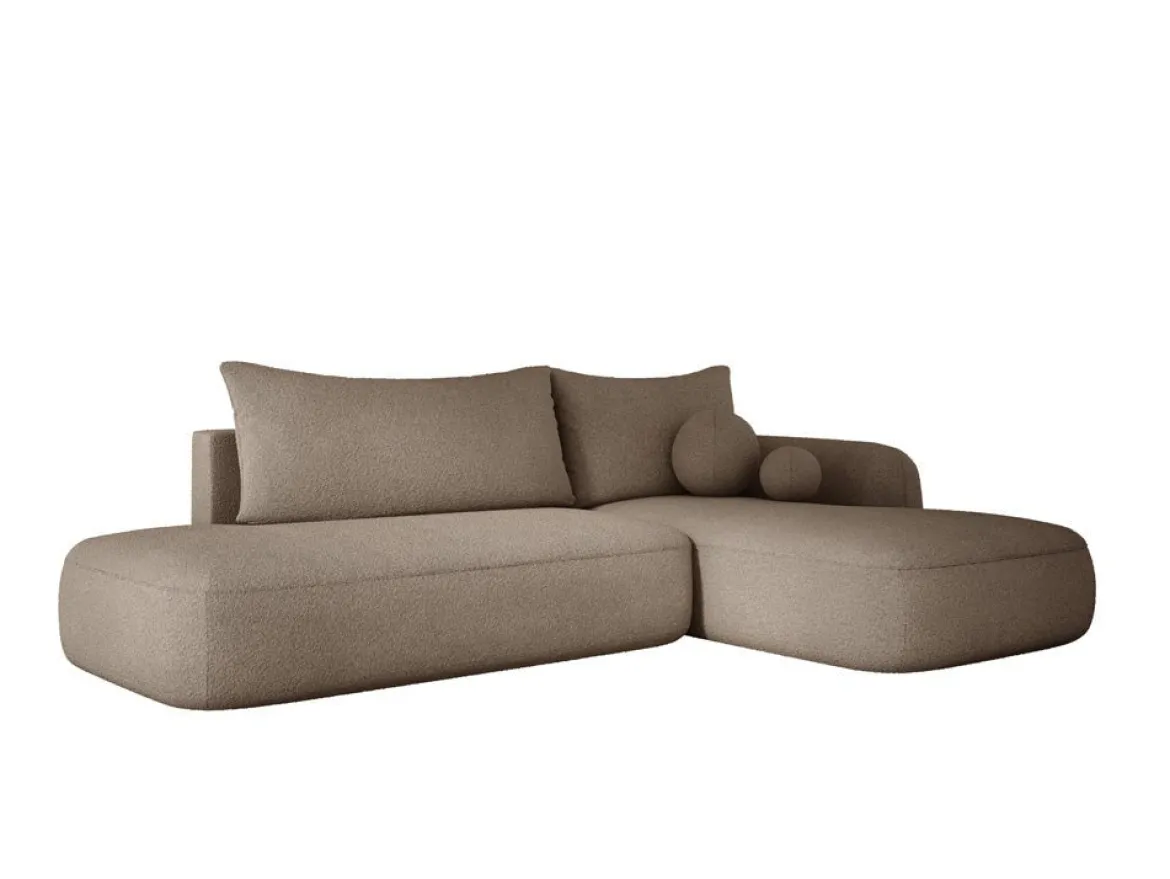 Designer Ecksofa Babu Bouclé mit Schlaf- und Klappfunktion