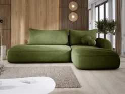 Designer Ecksofa Babu Bouclé mit Schlaf- und Klappfunktion
