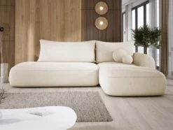 Designer Ecksofa Babu Bouclé mit Schlaf- und Klappfunktion