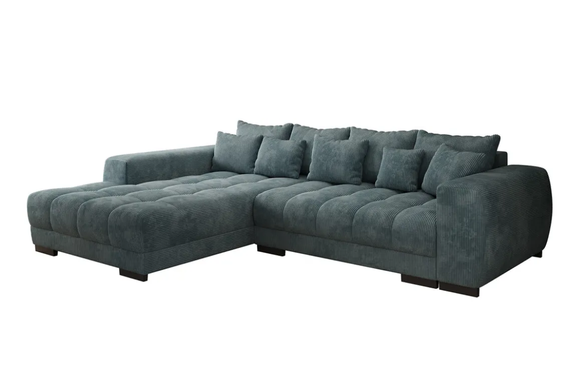 Designer Ecksofa Balu mit Schlaffunktion und Stauraum in Cord