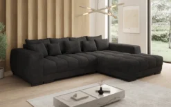 Designer Ecksofa Balu mit Schlaffunktion und Stauraum in Cord