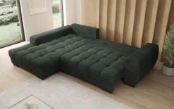 Designer Ecksofa Balu mit Schlaffunktion und Stauraum in Cord