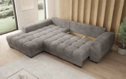 Designer Ecksofa Balu mit Schlaffunktion und Stauraum in Cord