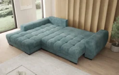 Designer Ecksofa Balu mit Schlaffunktion und Stauraum in Cord