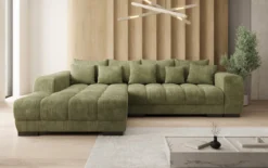 Designer Ecksofa Balu mit Schlaffunktion und Stauraum in Cord