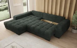 Designer Ecksofa Balu mit Schlaffunktion und Stauraum in Cord