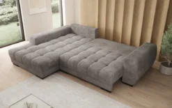 Designer Ecksofa Balu mit Schlaffunktion und Stauraum in Cord