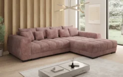 Designer Ecksofa Balu mit Schlaffunktion und Stauraum in Cord