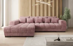 Designer Ecksofa Balu mit Schlaffunktion und Stauraum in Cord