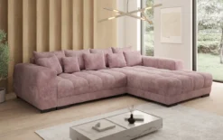 Designer Ecksofa Balu mit Schlaffunktion und Stauraum in Cord