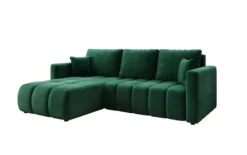 Designer Ecksofa Beatrice mit Schlaf- und Klappfunktion in Samt