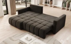 Designer Ecksofa Beatrice mit Schlaf- und Klappfunktion in Samt