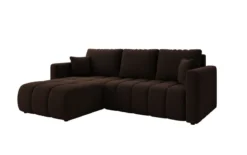Designer Ecksofa Beatrice mit Schlaf- und Klappfunktion in Bouclé