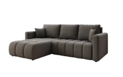 Designer Ecksofa Beatrice mit Schlaf- und Klappfunktion in Stoff