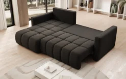 Designer Ecksofa Beatrice mit Schlaf- und Klappfunktion in Stoff
