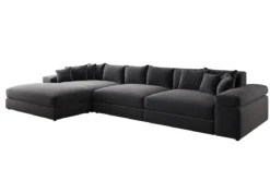 Designer Ecksofa Bernardo Maxi mit breiter Ottomane in Strukturstoff