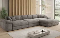 Designer Ecksofa Bernardo Maxi mit breiter Ottomane in Cord