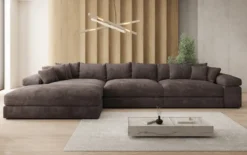 Designer Ecksofa Bernardo Maxi mit breiter Ottomane in Cord