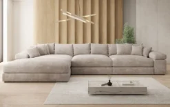 Designer Ecksofa Bernardo Maxi mit breiter Ottomane in Cord