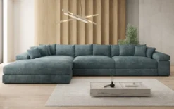 Designer Ecksofa Bernardo Maxi mit breiter Ottomane in Cord
