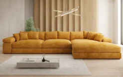 Designer Ecksofa Bernardo Maxi mit breiter Ottomane in Cord