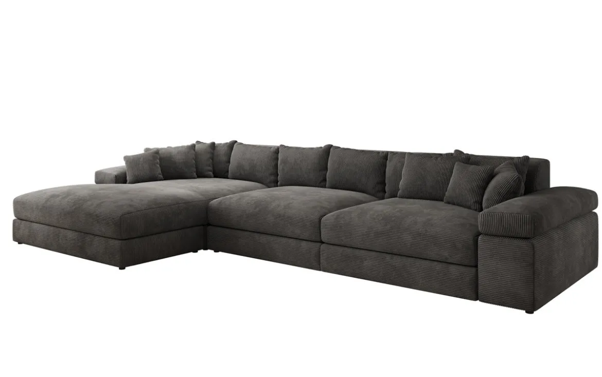 Designer Ecksofa Bernardo Maxi mit breiter Ottomane in Cord