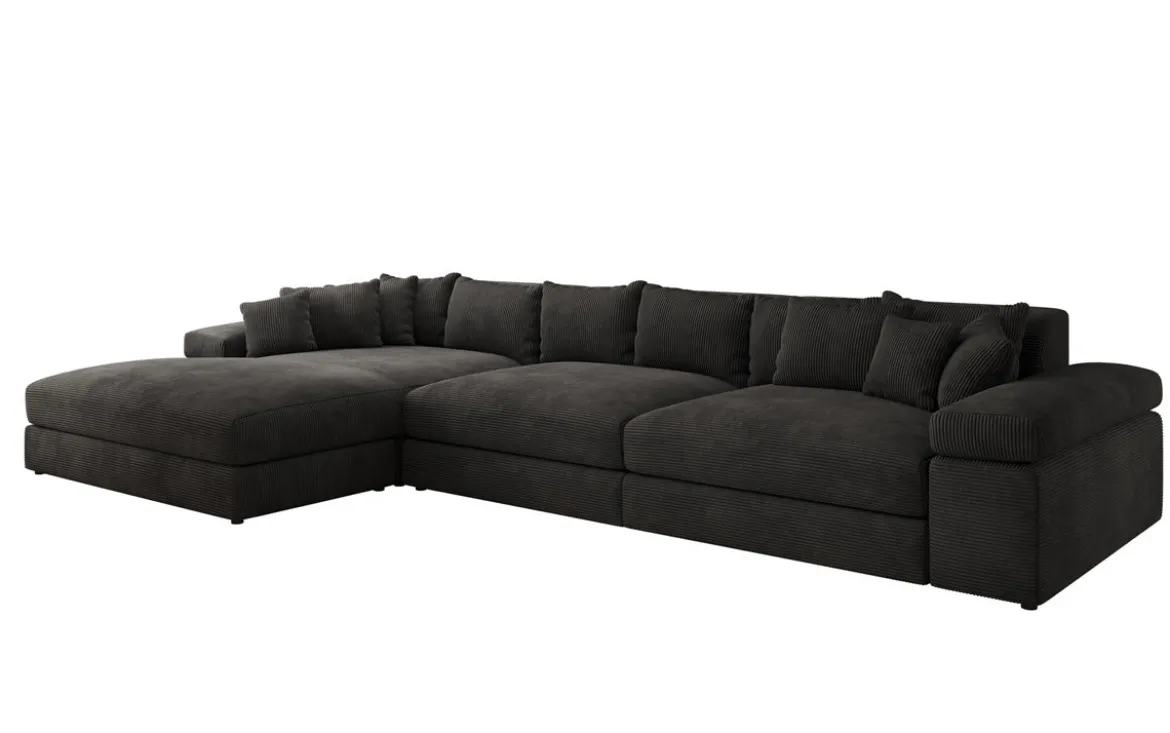 Designer Ecksofa Bernardo Maxi mit breiter Ottomane in Cord
