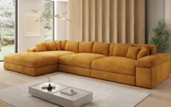 Designer Ecksofa Bernardo Maxi mit breiter Ottomane in Cord