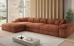 Designer Ecksofa Bernardo Maxi mit breiter Ottomane in Cord