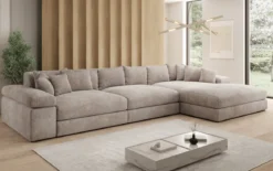 Designer Ecksofa Bernardo Maxi mit breiter Ottomane in Cord