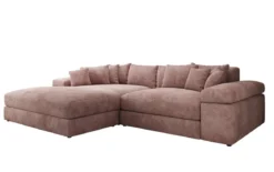Designer Ecksofa Bernardo mit breiter Ottomane in Cord