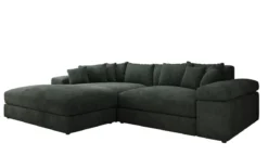 Designer Ecksofa Bernardo mit breiter Ottomane in Cord
